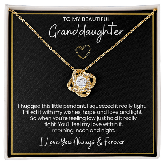 To My Granddaughter - I Love You Always & Forever - Love Knot Necklace