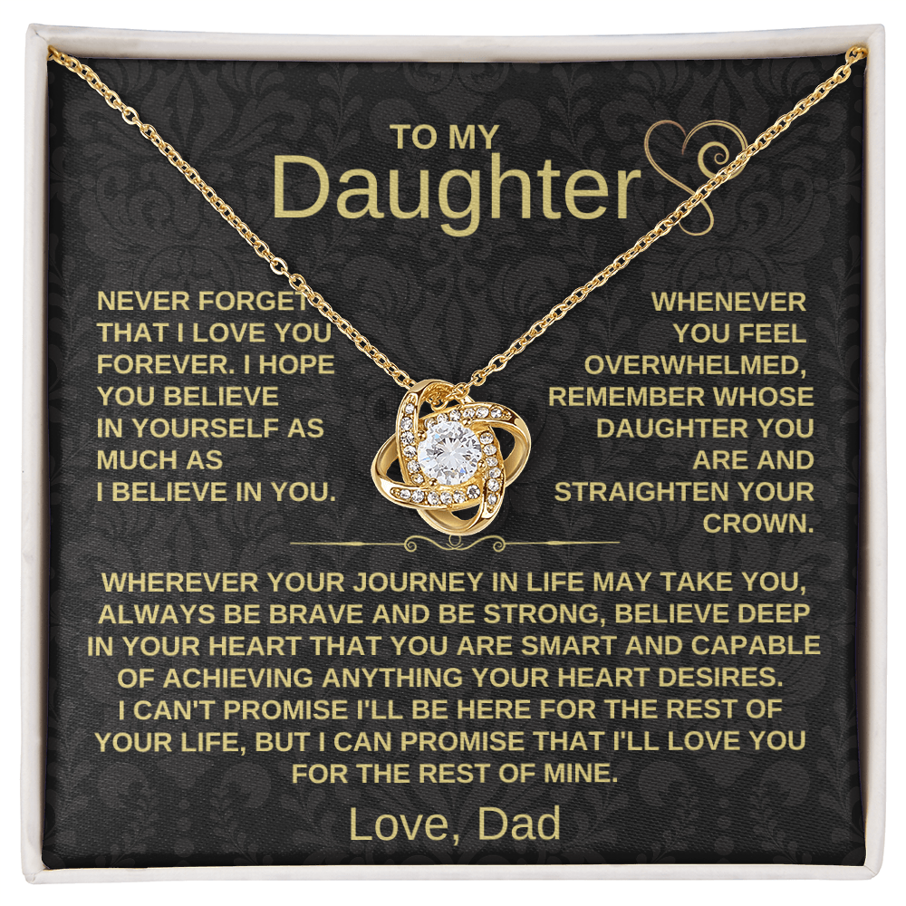 To My Daughter - Never Forget That I Love You - Love Knot Necklace Gift