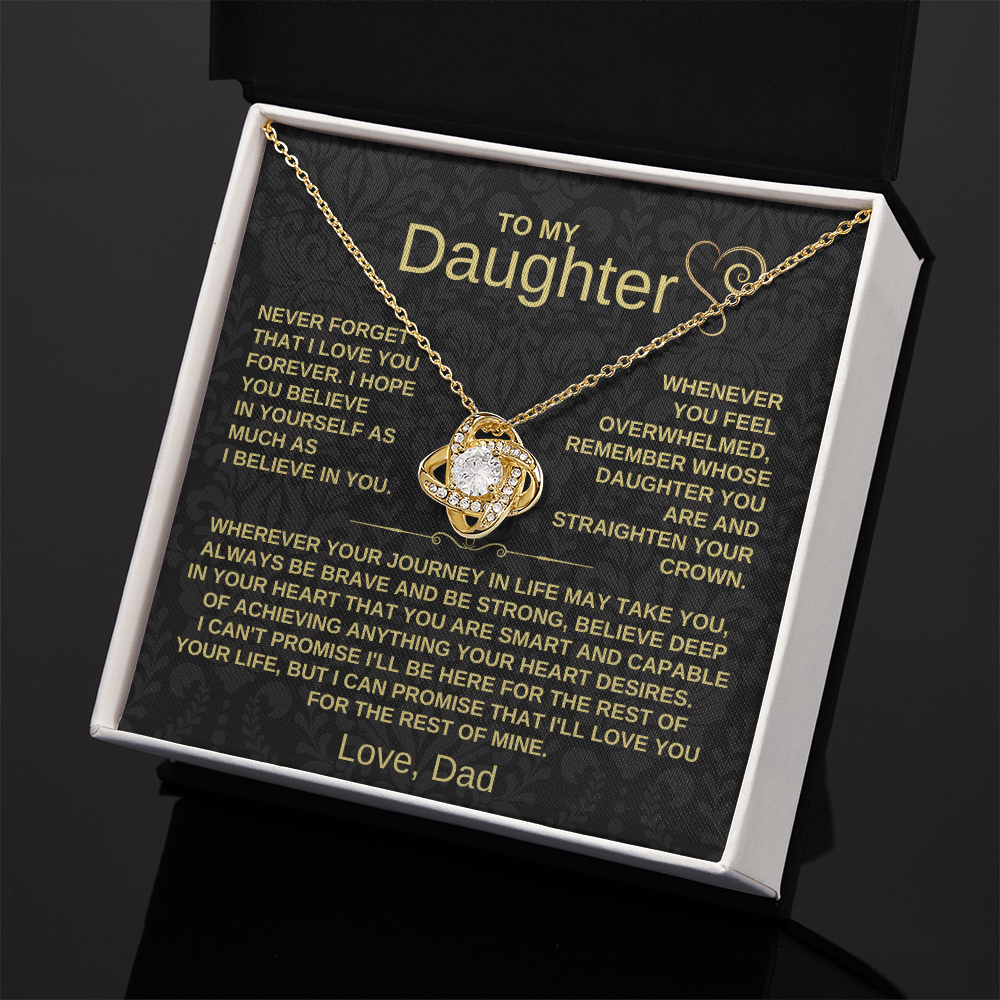 To My Daughter - Never Forget That I Love You - Love Knot Necklace Gift