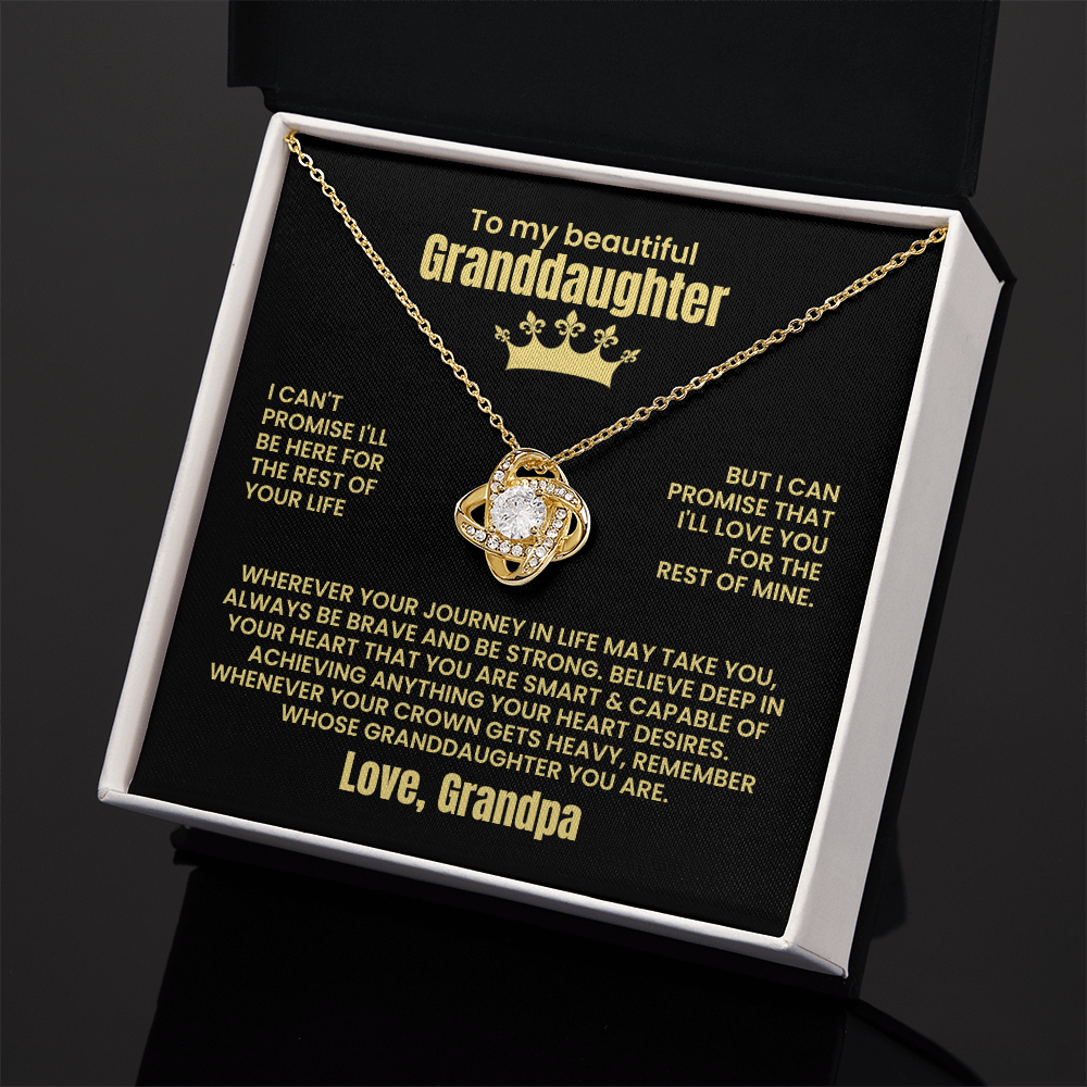 To My Beautiful Granddaughter - Love Grandpa - Love Knot Necklace
