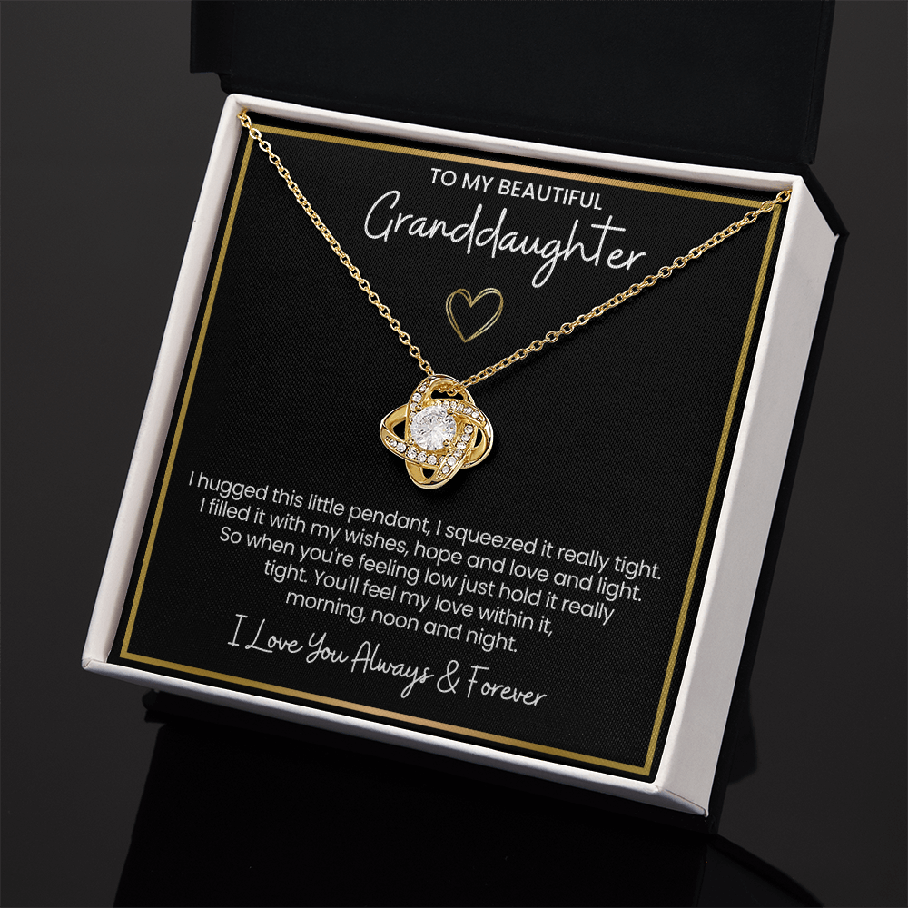 To My Granddaughter - I Love You Always & Forever - Love Knot Necklace
