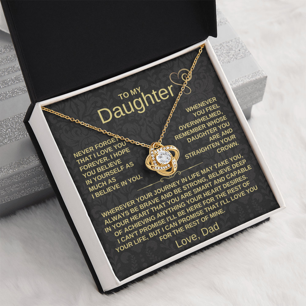 To My Daughter - Never Forget That I Love You - Love Knot Necklace Gift