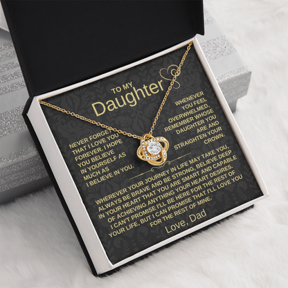 To My Daughter - Never Forget That I Love You - Love Knot Necklace Gift