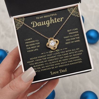 To My Beautiful Daughter - From Dad -Love Knot Necklace Gift