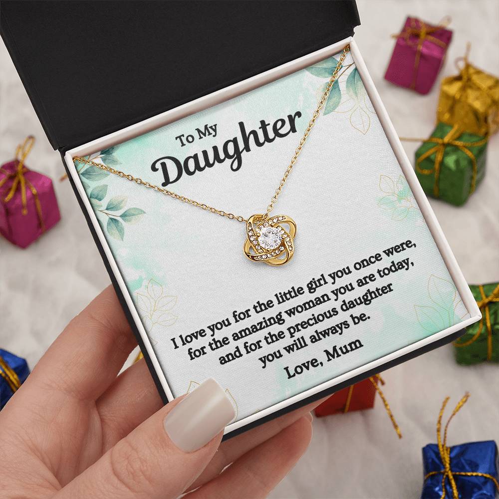 To My Daughter - Amazing Woman You Are Today - Love Knot Necklace Gift