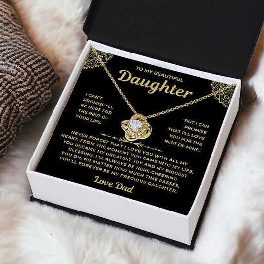 To My Beautiful Daughter - From Dad -Love Knot Necklace Gift