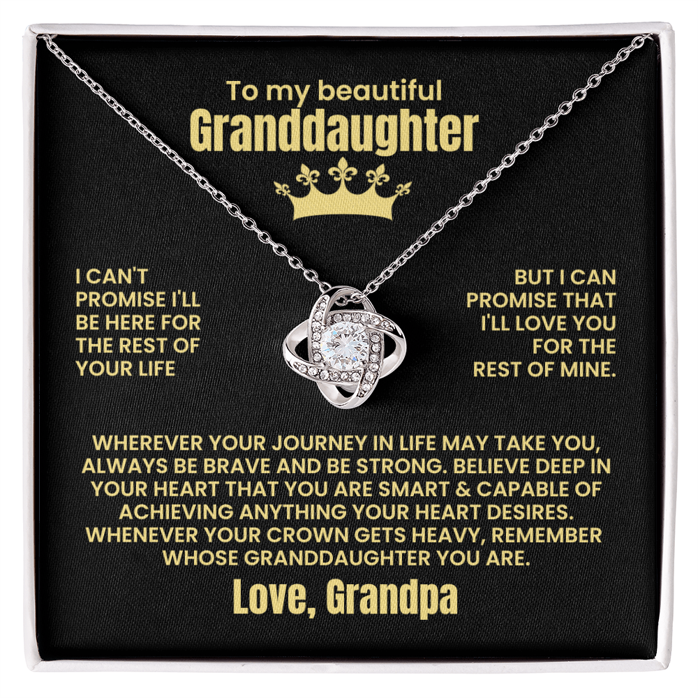 To My Beautiful Granddaughter - Love Grandpa - Love Knot Necklace