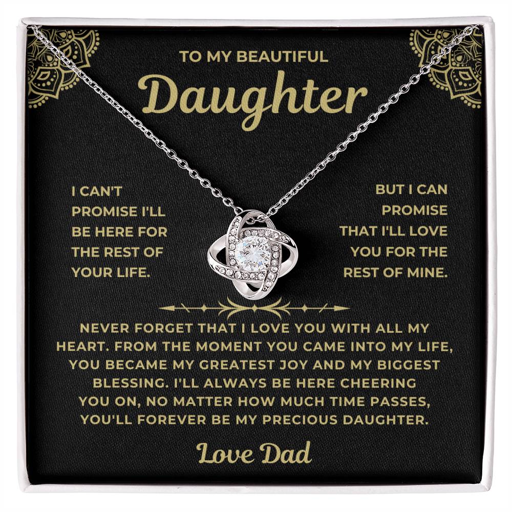 To My Beautiful Daughter - From Dad -Love Knot Necklace Gift