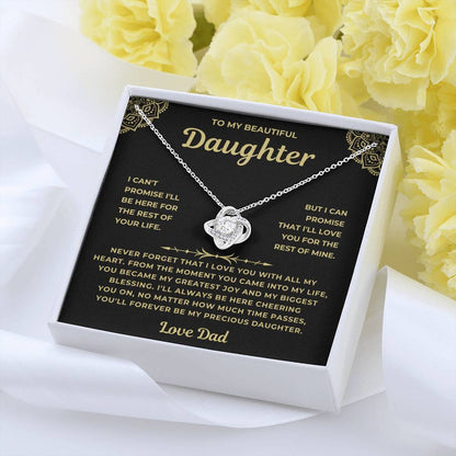 To My Beautiful Daughter - From Dad -Love Knot Necklace Gift