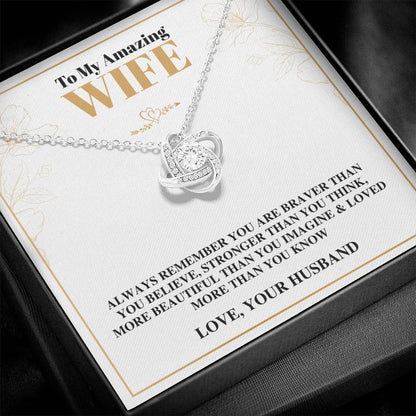 To My Amazing Wife - Love From Your Husband - Love Knot Necklace Gift