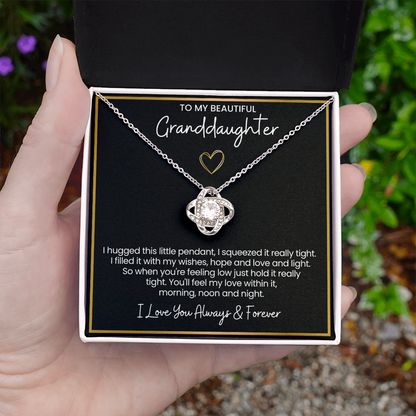 To My Granddaughter - I Love You Always & Forever - Love Knot Necklace