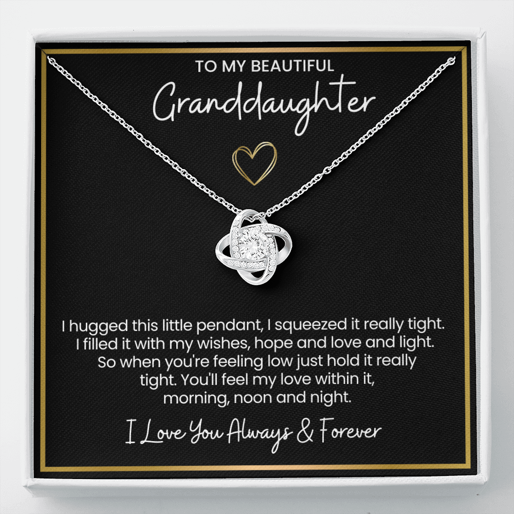 To My Granddaughter - I Love You Always & Forever - Love Knot Necklace