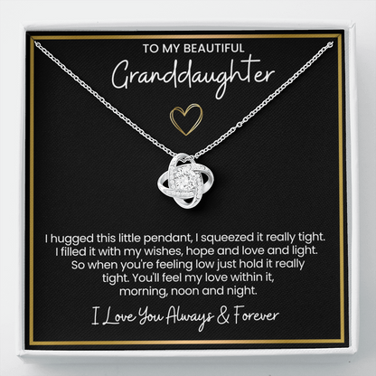 To My Granddaughter - I Love You Always & Forever - Love Knot Necklace