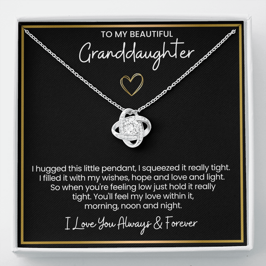 To My Granddaughter - I Love You Always & Forever - Love Knot Necklace