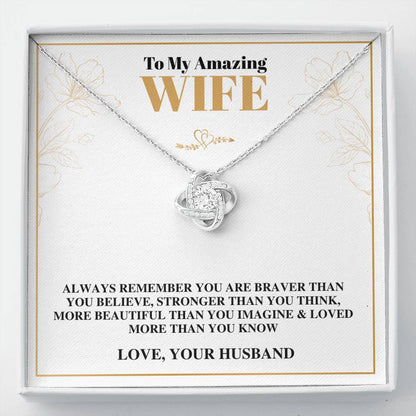 To My Amazing Wife - Love From Your Husband - Love Knot Necklace Gift