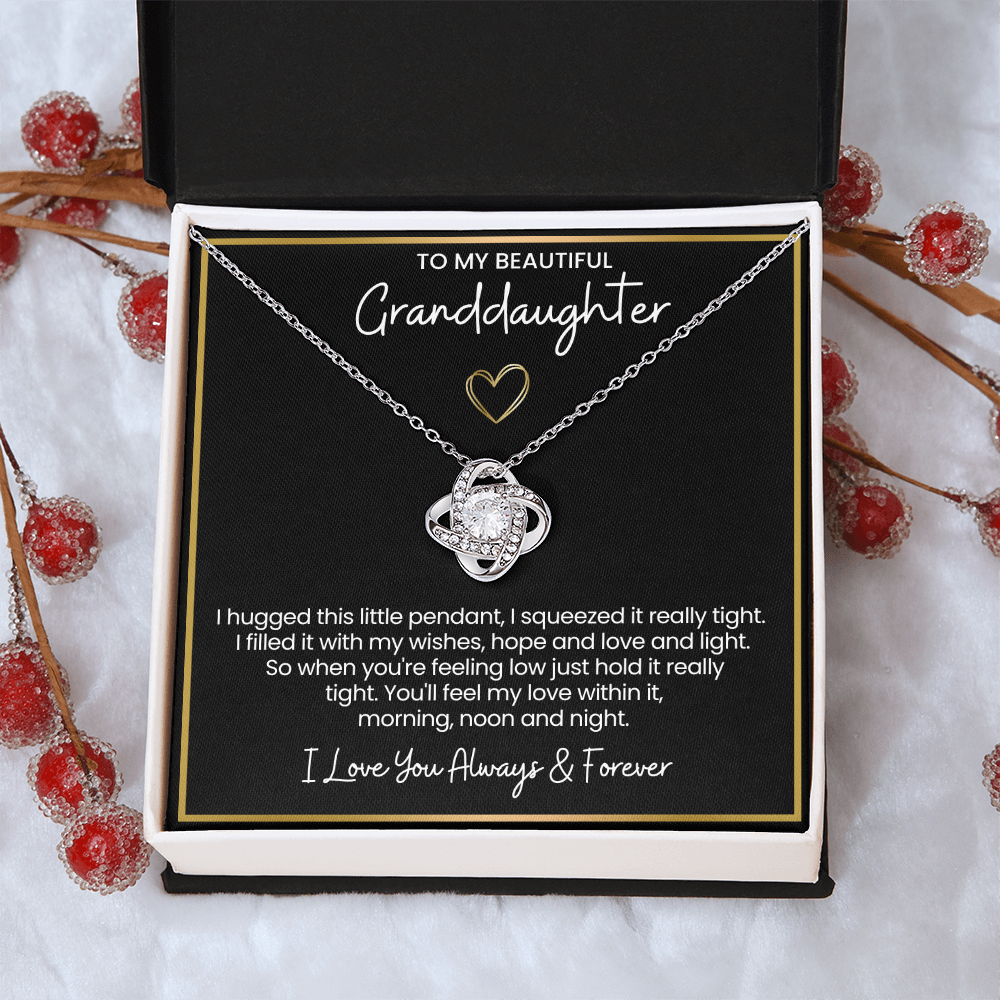 To My Granddaughter - I Love You Always & Forever - Love Knot Necklace