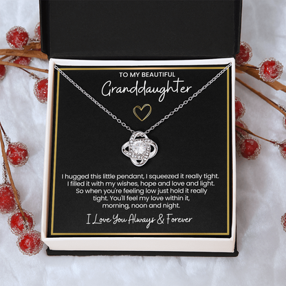To My Granddaughter - I Love You Always & Forever - Love Knot Necklace