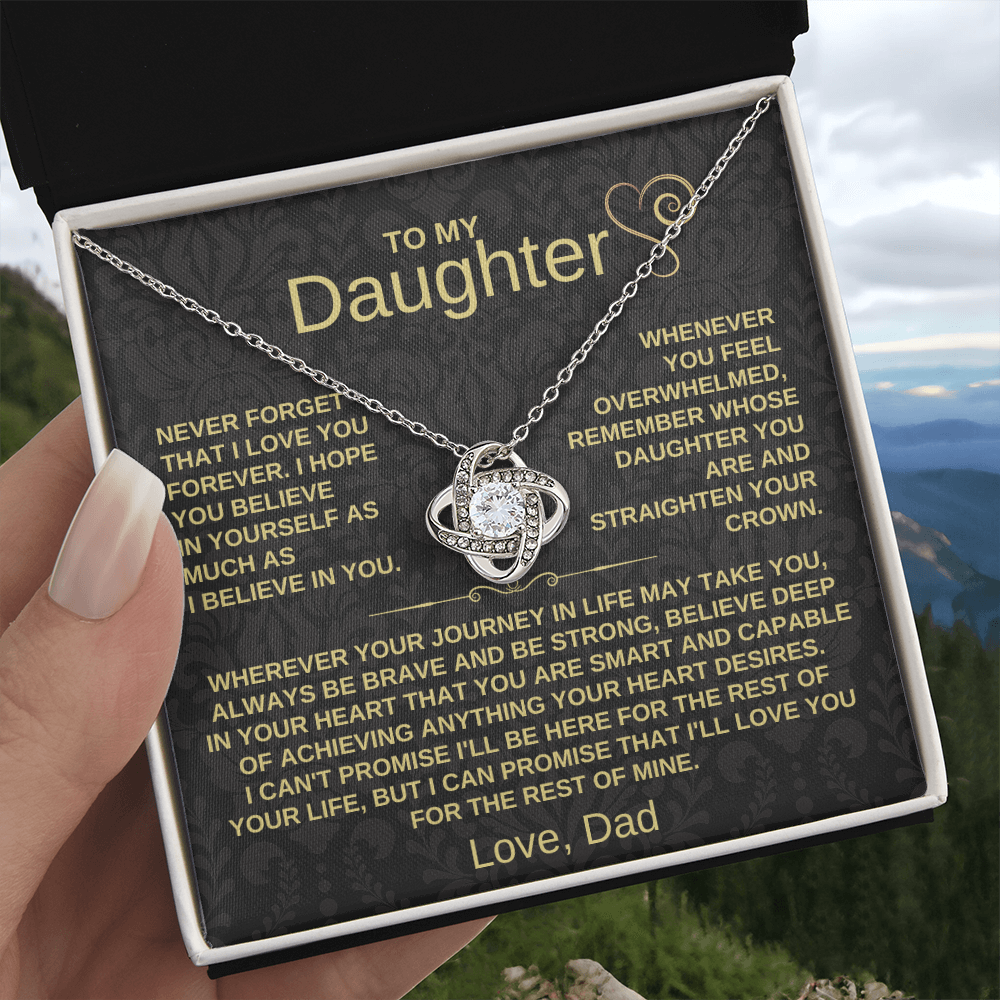 To My Daughter - Never Forget That I Love You - Love Knot Necklace Gift