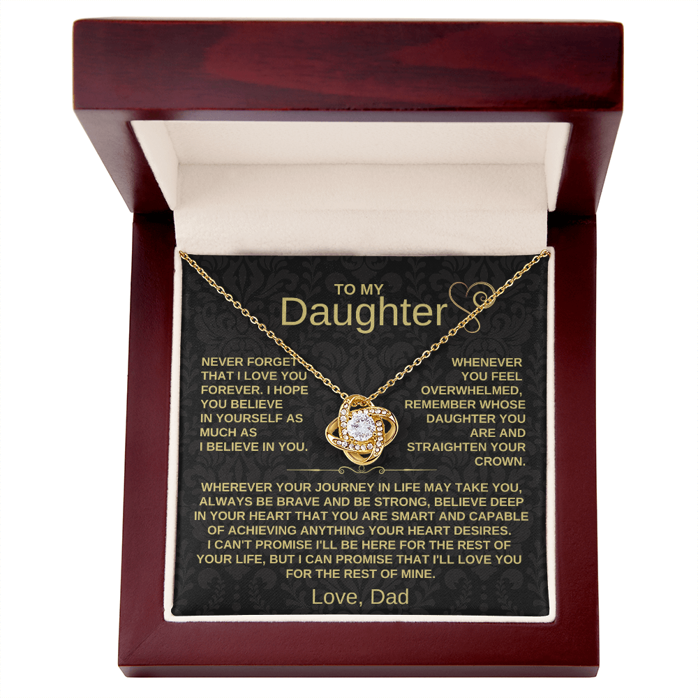 To My Daughter - Never Forget That I Love You - Love Knot Necklace Gift