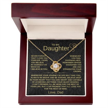 To My Daughter - Never Forget That I Love You - Love Knot Necklace Gift