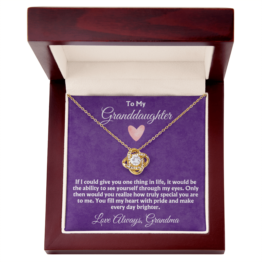 To My Granddaughter - You Fill My Heart With Pride - Love Knot Necklace Gift