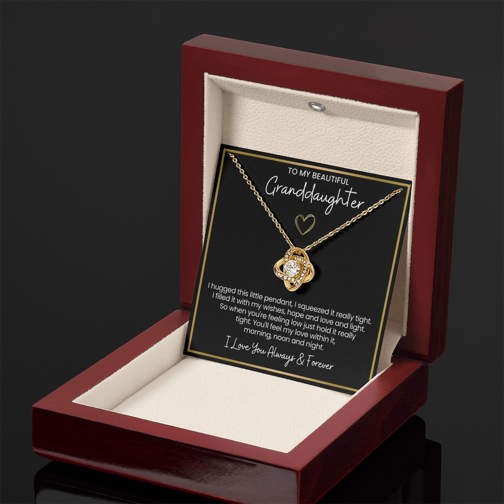 To My Granddaughter - I Love You Always & Forever - Love Knot Necklace