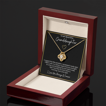 To My Granddaughter - I Love You Always & Forever - Love Knot Necklace