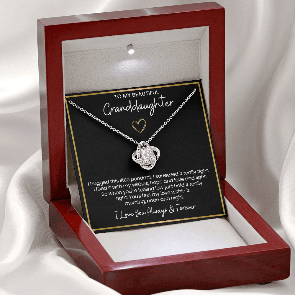 To My Granddaughter - I Love You Always & Forever - Love Knot Necklace