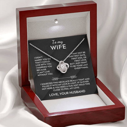 To My Wife - Love Your Husband - Love Knot Necklace Gift