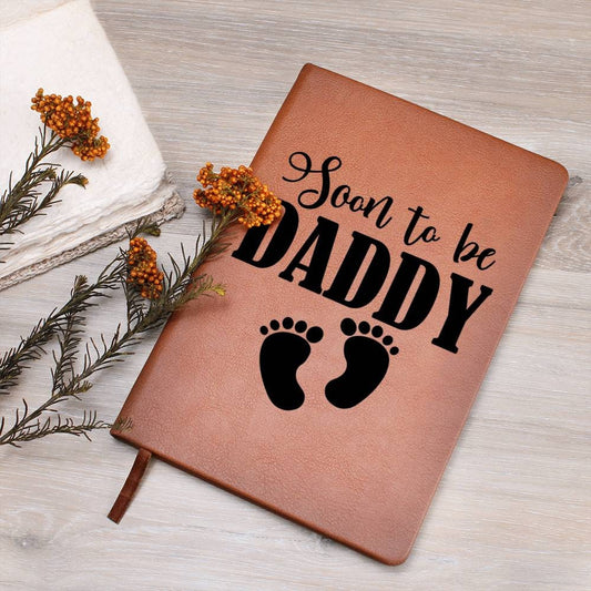Father's Day Gift For Expectant Dad, Daddy To Be Gift, Vegan Leather Journal Pregnant Fathers Day Gift For Husband Expectant/Expecting Daddy