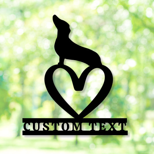 Custom Dachshund Dog Metal Wall Art Personalized Wiener Name Sign Decorative Dog Wall Sign Metal Dog Pet Memorial Gift Doxie Dog Lovers Gift