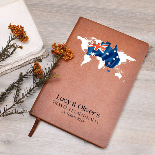 Personalized Leather Travel Journal - Travel Journal For Women Australia Travel Diary Custom Travel Planner Journal Travel Gift Couple