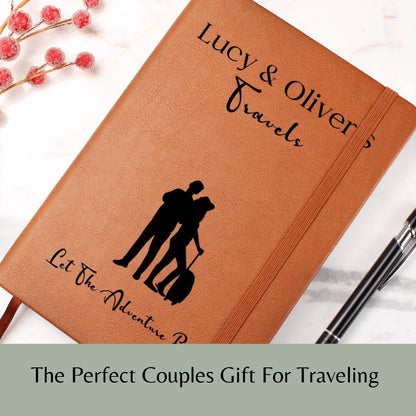 Personalized Leather Travel Journal For Couples Travel Notebook Vacation Journal Travel Gift Leather Journal Travel Diary Couples Gift