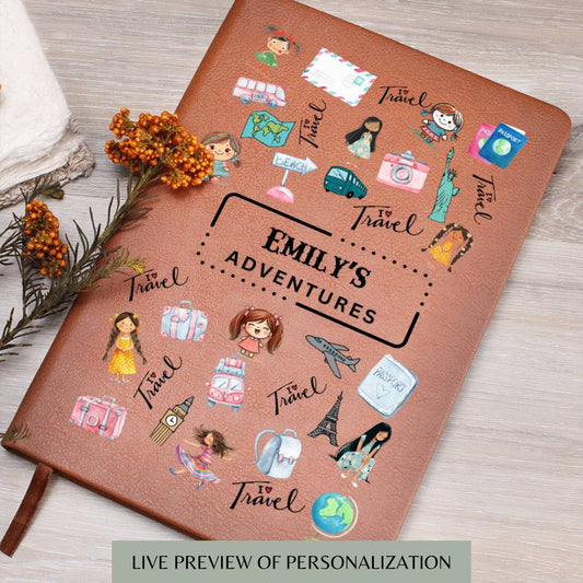 Kids Travel Journal For Girls | Travel Journal For Kids | Personalized Travel Journal | Vacation Journal | Kids Journal Camping Gift Girls
