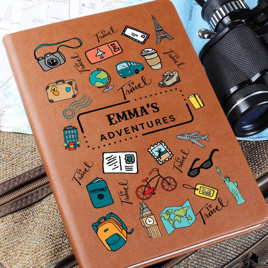 Personalized Travel Journal- Teen Travel Journal, A5 Leather Journal Notebook, My Travel Journal Memory Keepsake Journal For Her/Him Camping