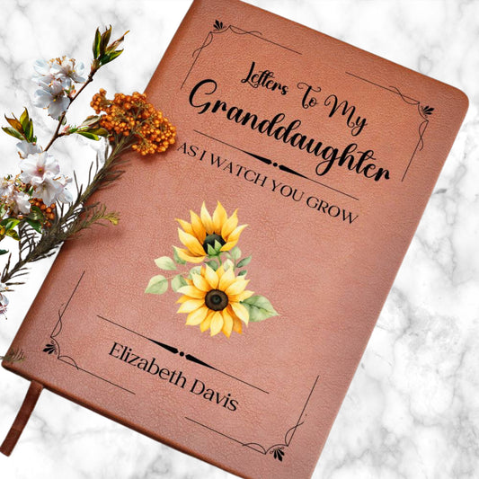 Letters to my Granddaughter Personalized Leather Journal Memory Keepsake Custom Journal Gift Granddaughter Gift from Grandma Grandparent