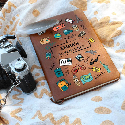 Personalized Travel Journal- Teen Travel Journal, A5 Leather Journal Notebook, My Travel Journal Memory Keepsake Journal For Her/Him Camping