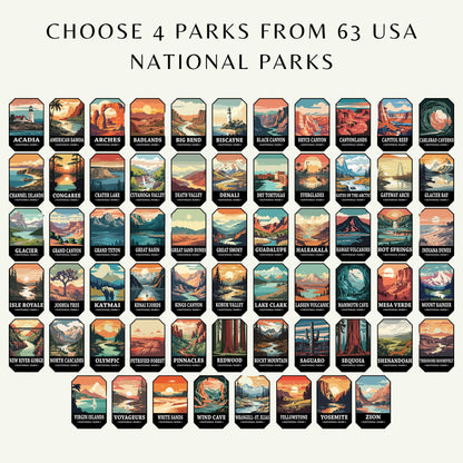 Custom USA National Parks Leather Journal - National Park Gift For Mountain Hiking Family Camping Memories Vacation Keepsake All 63 Parks