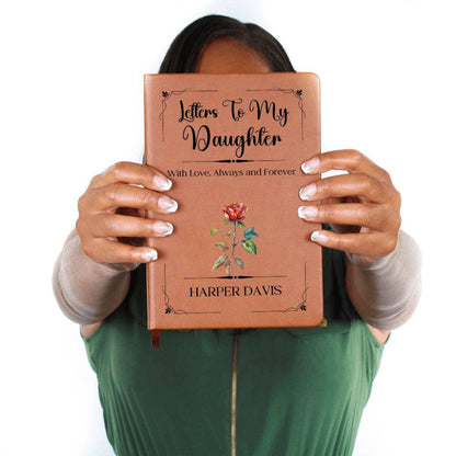 Letters To My Daughter Personalized Leather Journal, Birth Flower Teenage Daughter Gift Daughter Keepsake Journal  Mother Daughter Gifts