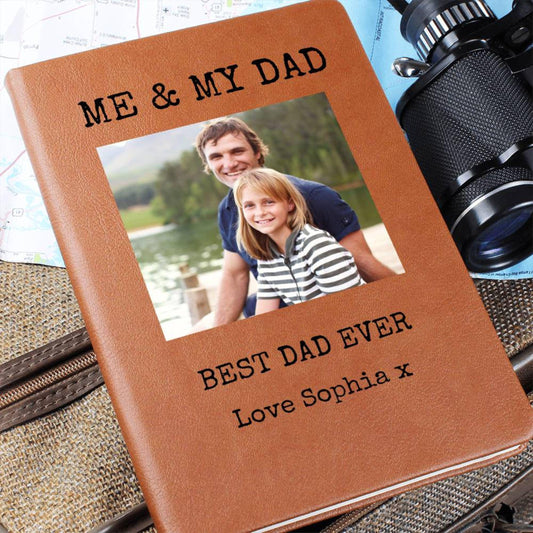 Personalized Book for Dad Custom Photo Leather Journal Memory Book for Dad Father’s Day Gifts For Dad Journal Dad Birthday Gift Christmas