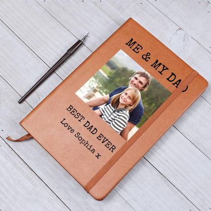 Personalized Book for Dad Custom Photo Leather Journal Memory Book for Dad Father’s Day Gifts For Dad Journal Dad Birthday Gift Christmas