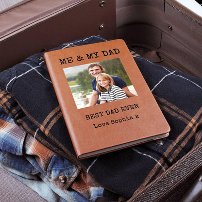 Personalized Book for Dad Custom Photo Leather Journal Memory Book for Dad Father’s Day Gifts For Dad Journal Dad Birthday Gift Christmas