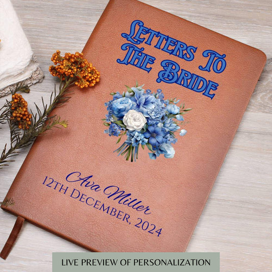 Something Blue Personalized Letters to the Bride Book Bridal Shower Gift Bridal Party Gift Bride Keepsake Wedding Gift Bride To Be Gift