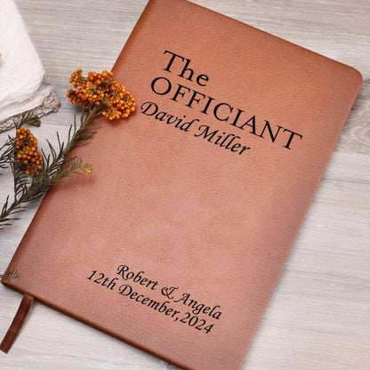 Custom Officiant Journal- Officiant Gift, A5 Leather Journal Notebook, Wedding Journal, Personalized Officiant Proposal, Pastor Gift Book
