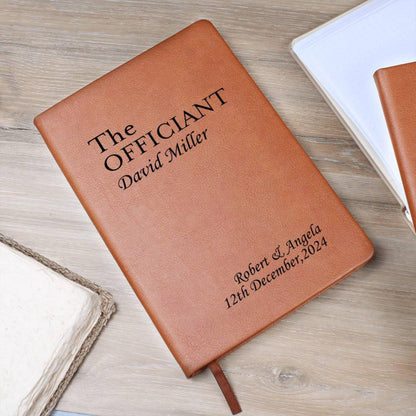 Custom Officiant Journal- Officiant Gift, A5 Leather Journal Notebook, Wedding Journal, Personalized Officiant Proposal, Pastor Gift Book