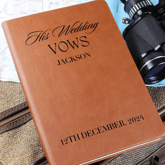 Personalized Wedding Vow Book Leather - His Wedding Vows Journal For Groom Gifts Ideas, Custom Vow Books, Wedding Personalized Vows Gift