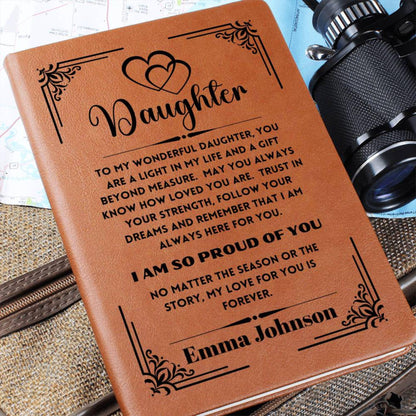 Personalized Daughter Gift A5 Leather Journal- Gift for Daughter Memory Keepsake Journal From Mom/Dad Christmas Gift For Daughter Birthday