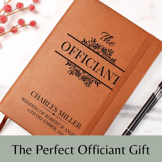 Personalized Officiant Journal- Custom Officiant Notebook A5 Leather Notebook, Wedding Journal Officiant Proposal Pastor Gift Officiant Book