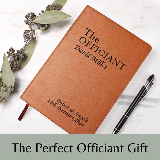 Custom Officiant Journal- Officiant Gift, A5 Leather Journal Notebook, Wedding Journal, Personalized Officiant Proposal, Pastor Gift Book