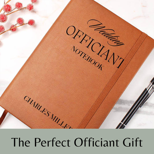 Personalized Wedding Officiant Book- Officiant Gift, A5 Leather Notebook, Wedding Journal, Officiant Proposal, Pastor Gift Officiant Book